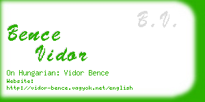 bence vidor business card